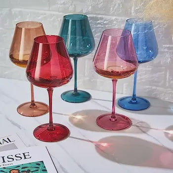 Khen Colored Crystal Wine Glass (Individual)