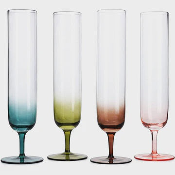 Holiday Fall Color Champagne Flute SET OF 4