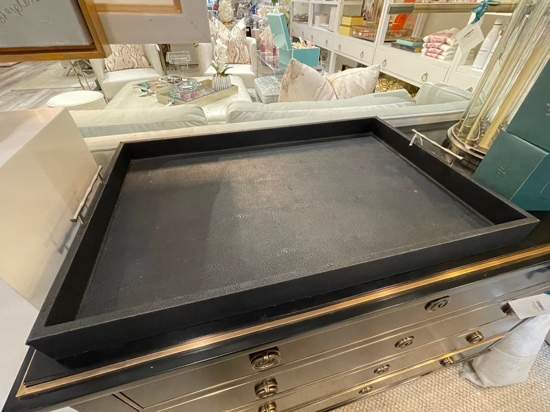 Black Leather Serving Tray