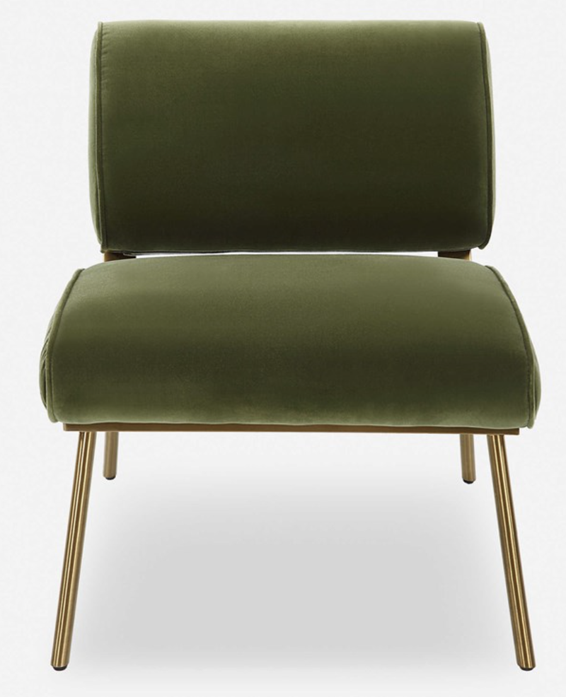 Olive Velvet Knoll Chair