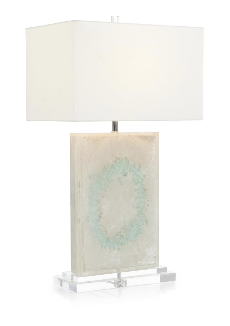 Turquoise Quartz with Silver Leaf Table Lamp