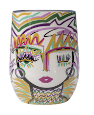 Mardi Gras Wine Tumbler