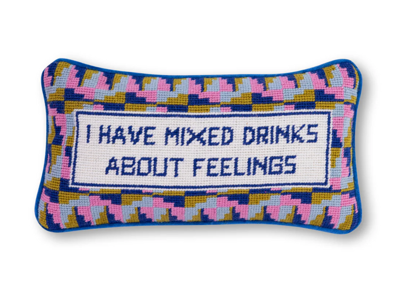 Mixed Drinks Needlepoint Pillow