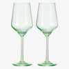 Colored Crystal Wine Glasses, Set of 2, Green 12oz