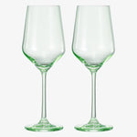 Colored Crystal Wine Glasses, Set of 2, Green 12oz