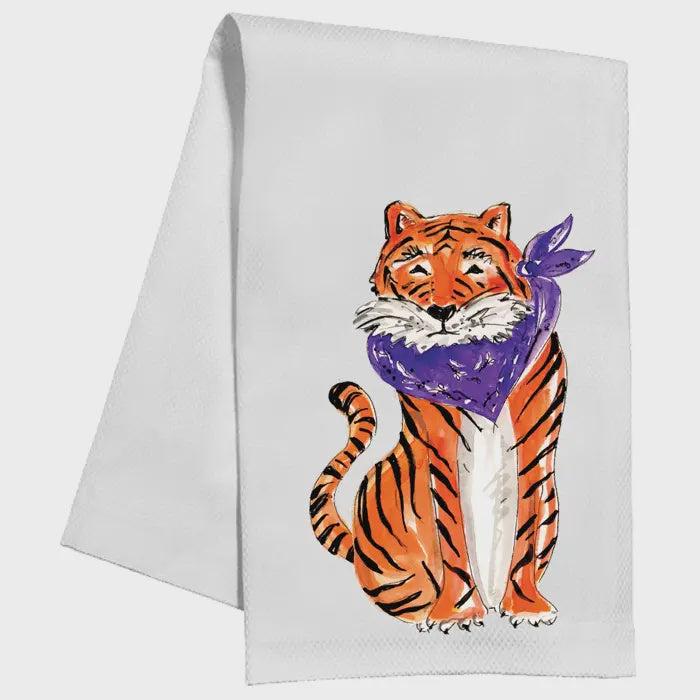 Tiger with Purple Bandana Towel