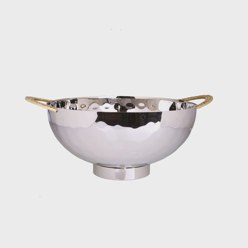 Salad Bowl With Handles - Gold/Nickel