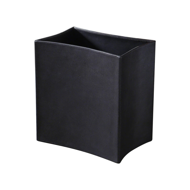 Folded Leather Wastebasket