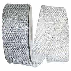 Wired ribbon net glitter  2 1/2 inch 25 yard