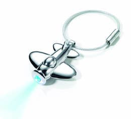 Troika Airplane LED Chrome Keychain