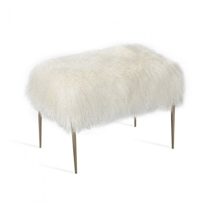 Stiletto Stool / Genuine Ivory Sheepskin