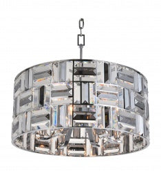 Chrome Round Cylinder Chandelier /clear smoke crystal