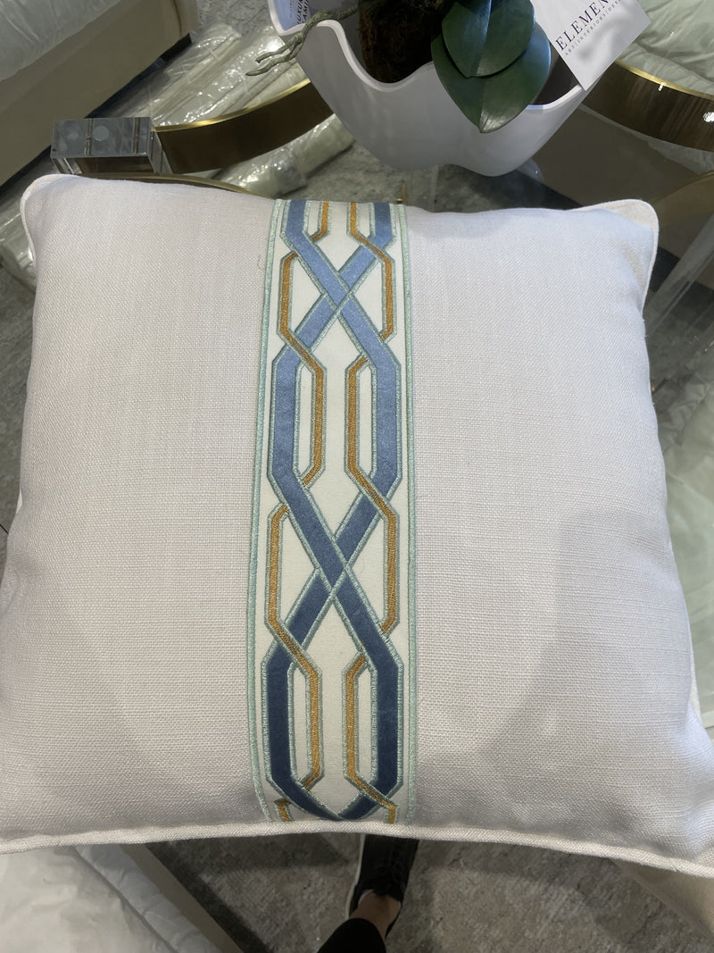 Blue and Gold Cross Pillow