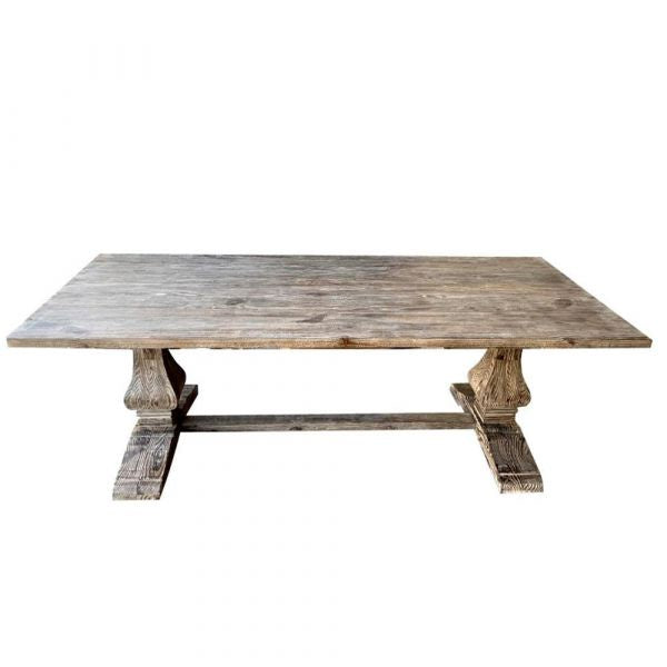 Versailles Table, 74'' Wire Brushed Pine Grey