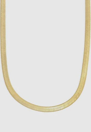 15-17' Herringbone Stacking Nacklace,14 kt plating water Resistant